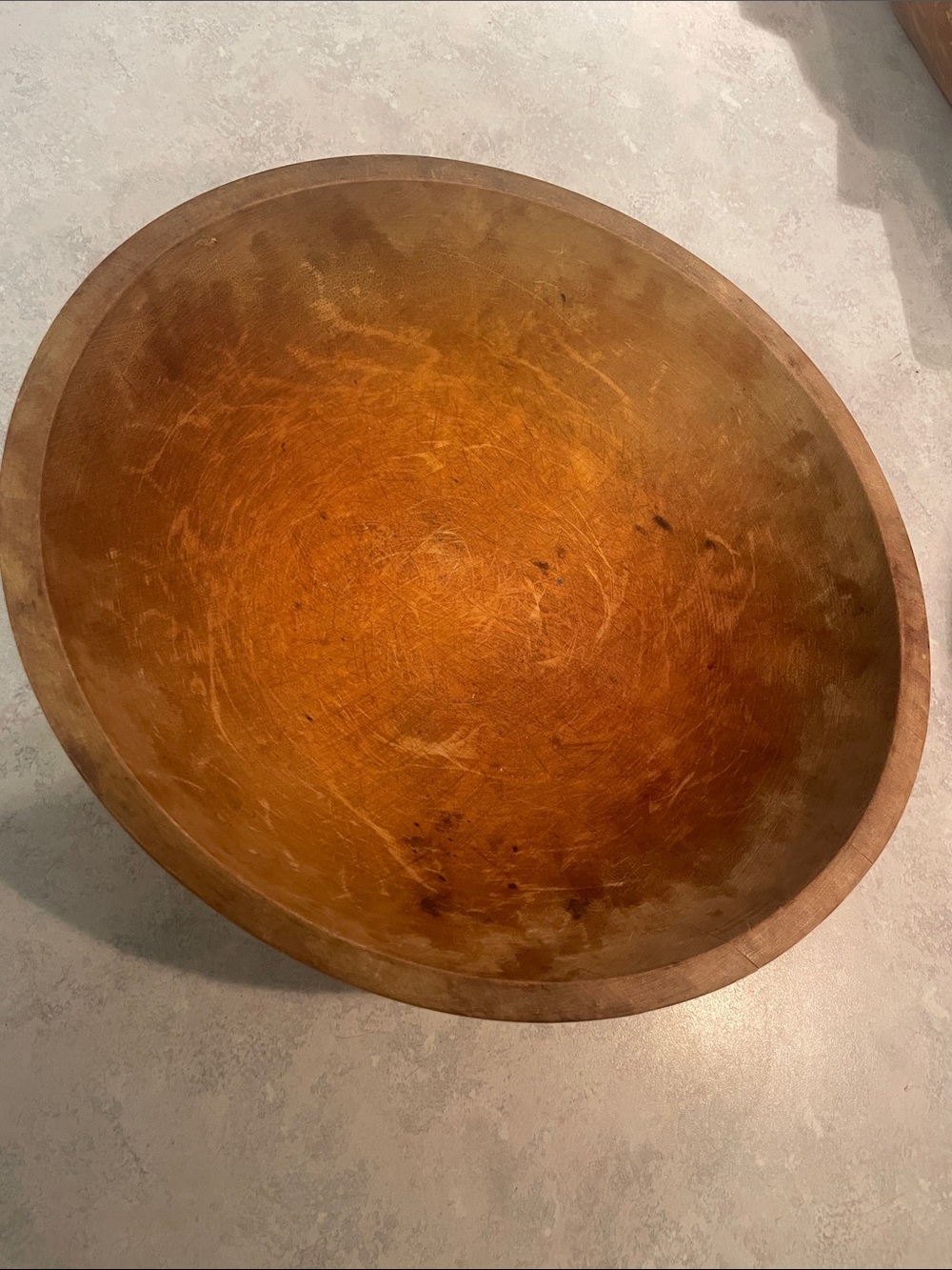 Vintage Munising Hand-Carved Wooden Dough Bowl